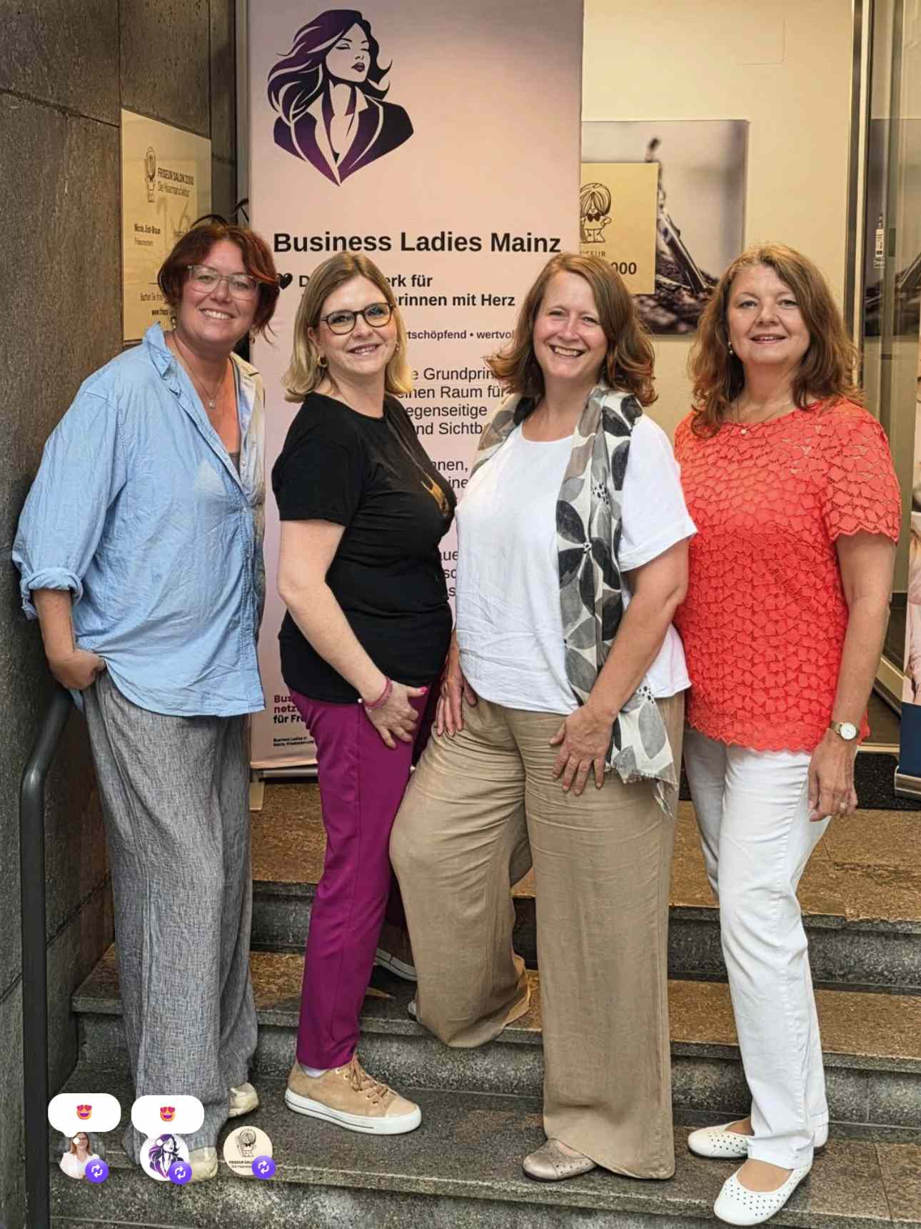 Vier Frauen vor einem Banner der Business Ladies Mainz